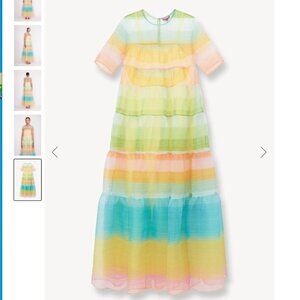 STAUD Hyacinth Coastal Ombre Sheer Organza Dress- Gently worn once